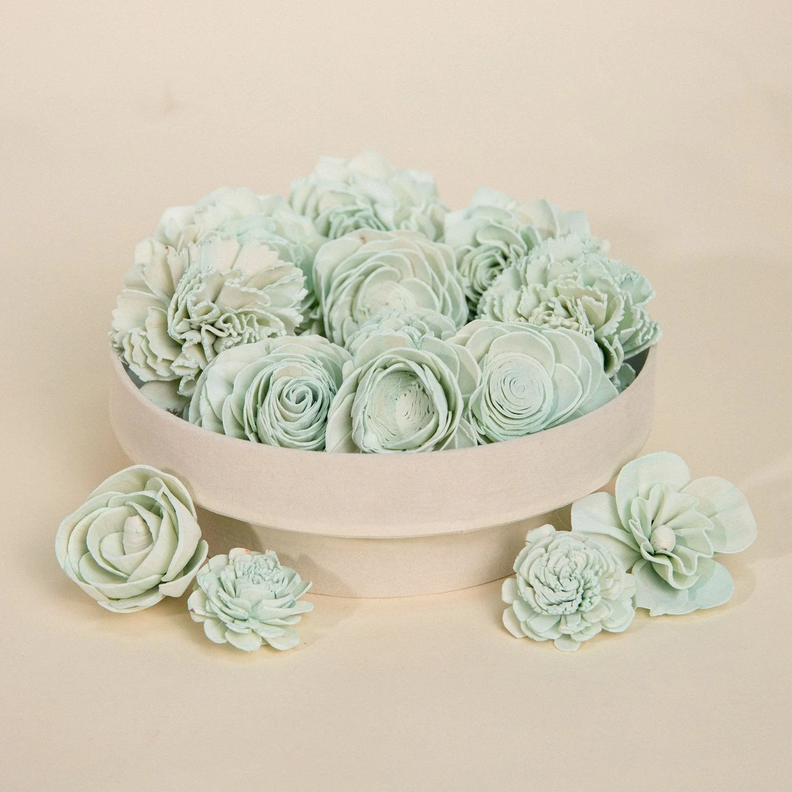 25-Pack of Sage-Colored Mixed Flowers