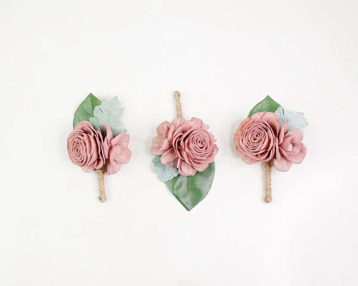 Cinder Rose Boutonniere (Set of 3) - Image 6