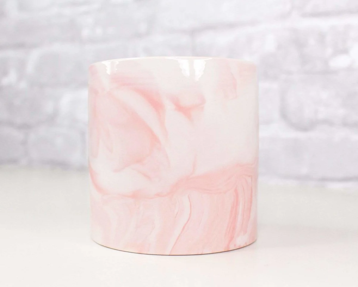 Pink Marbled Round Container (Multiple Sizes)